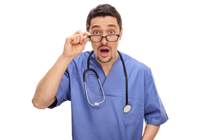 Doctor in a blue uniform